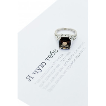 Sky Jewelry Серебряное кольцо с камнем гессонит  Шарм