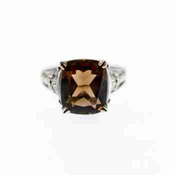 Sky Jewelry Серебряное кольцо с камнем гессонит  Шарм