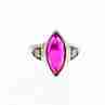 Sky Jewelry Серебряное кольцо с розовым сапфиром  Маркиз