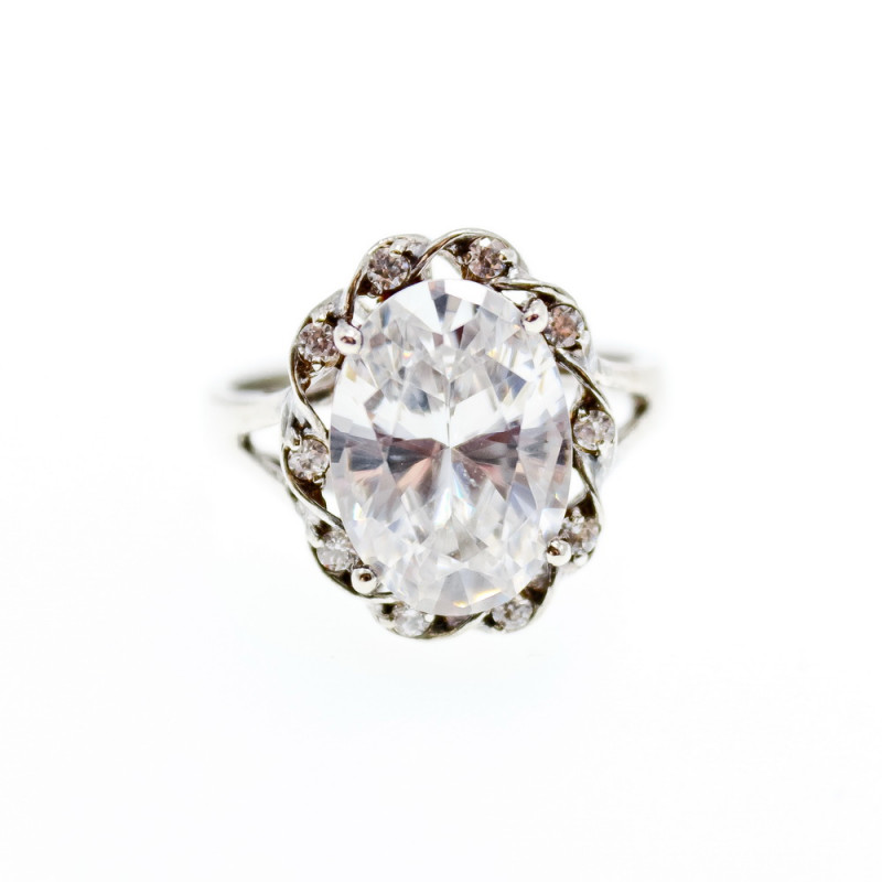 Sky Jewelry Серебряное кольцо с фианитами  Весенние цветы