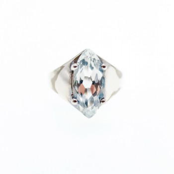 Sky Jewelry Серебряное кольцо с аквамарином  Маркиз