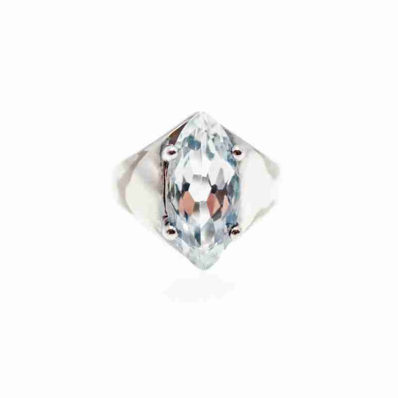 Sky Jewelry Серебряное кольцо с аквамарином  Маркиз