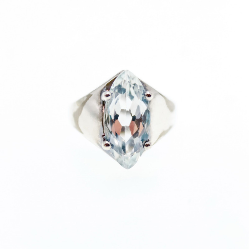 Sky Jewelry Серебряное кольцо с аквамарином  Маркиз