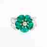 Sky Jewelry Серебряное кольцо с эмалью и жемчугом  Цветы
