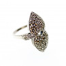 Sky Jewelry Серебряное кольцо с марказитами  Сердца