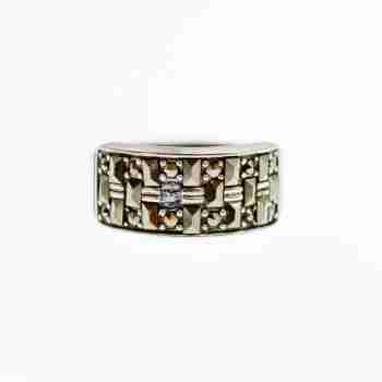 Sky Jewelry Серебряное кольцо с марказитами  Винтаж