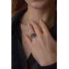 Sky Jewelry Серебряное кольцо с камнем сапфировая (синяя) Шпинель
