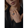 Sky Jewelry Серебряное кольцо с камнем сапфировая (синяя) Шпинель