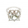Sky Jewelry Серебряное кольцо с камнями хризоберилл и бриллианты