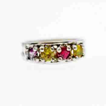 Sky Jewelry Серебряное кольцо с цитрином гранатом и аметистом
