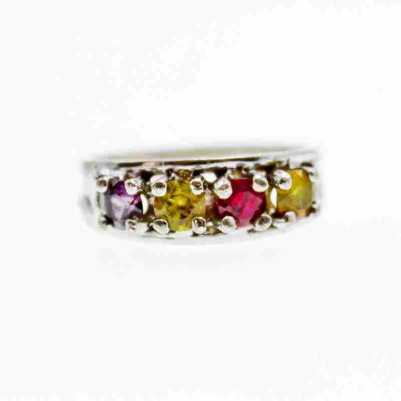 Sky Jewelry Серебряное кольцо с цитрином гранатом и аметистом