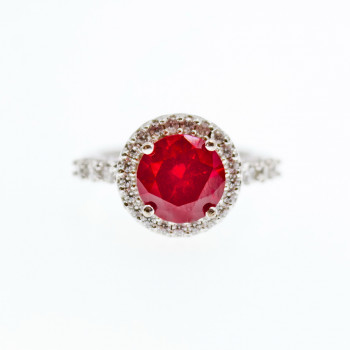 Sky Jewelry Серебряное кольцо со шпинелью и фианитами