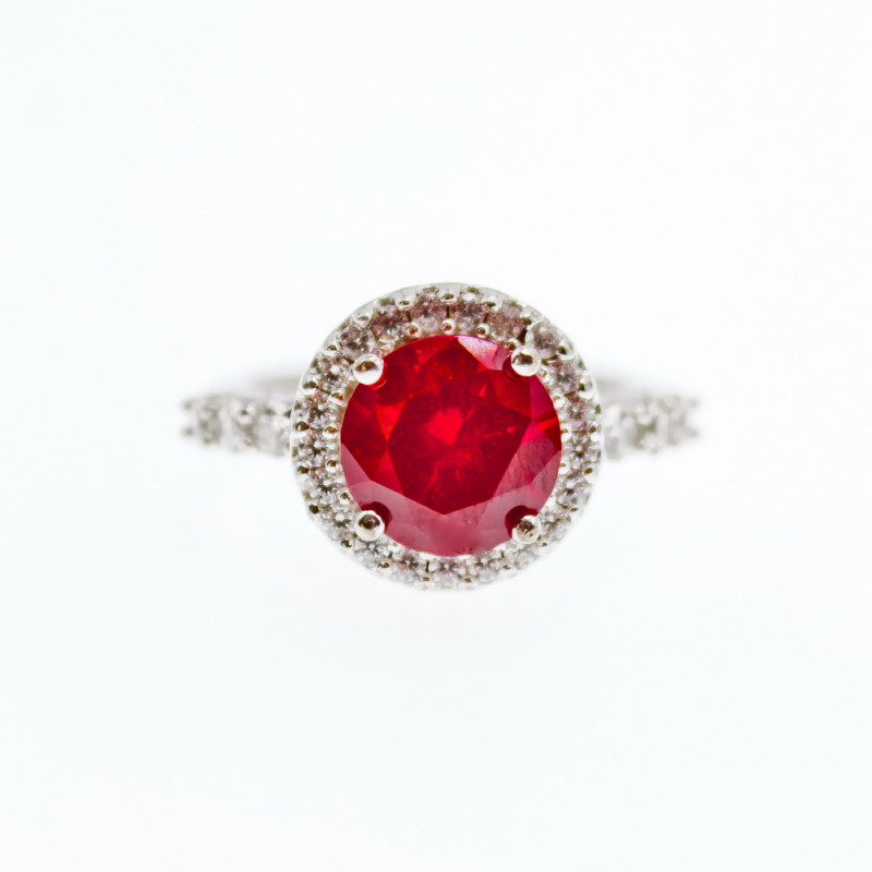 Sky Jewelry Серебряное кольцо со шпинелью и фианитами