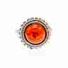 Sky Jewelry Винтажное серебряное кольцо с янтарем