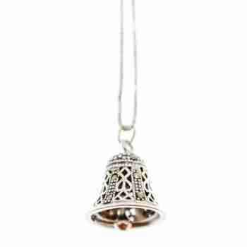 Sky Jewelry Серебряная цепочка с кулоном марказиты   Колокольчик