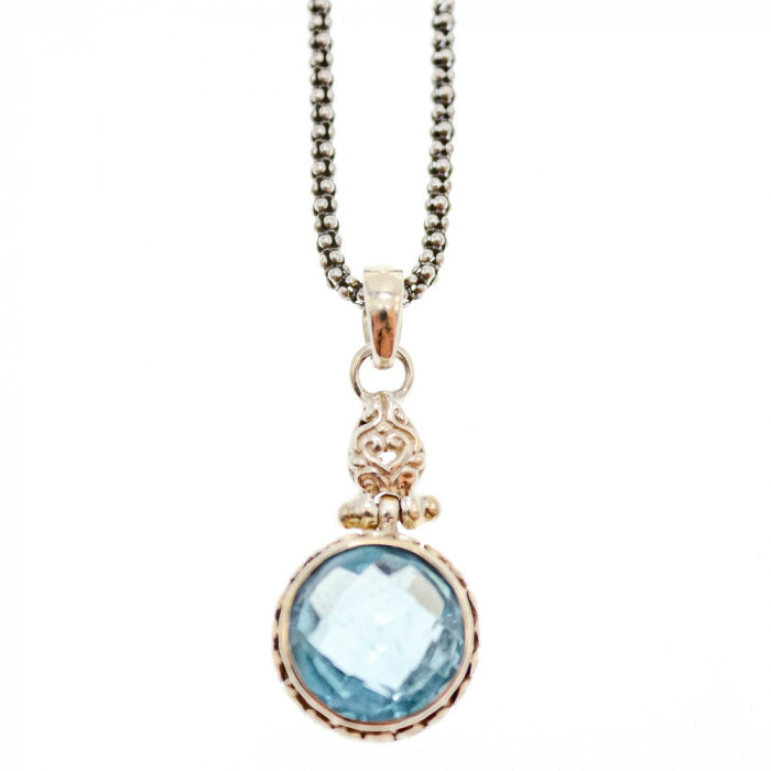 Sky Jewelry Серебряная цепочка с кулоном шпинель