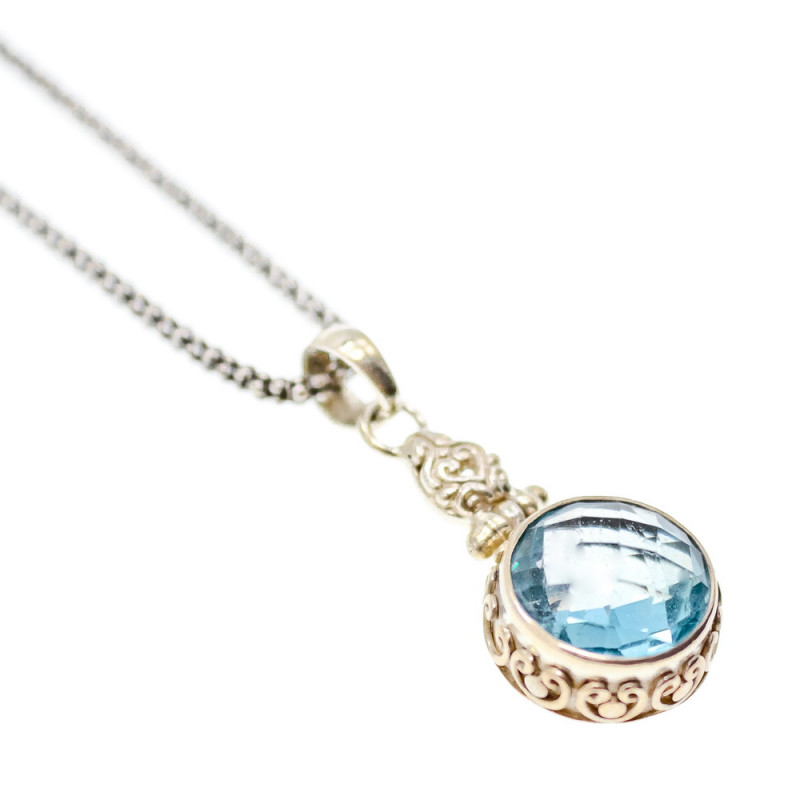 Sky Jewelry Серебряная цепочка с кулоном шпинель