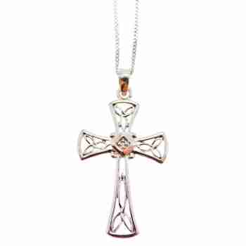 Sky Jewelry Серебряная цепочка с крестиком бриллиант