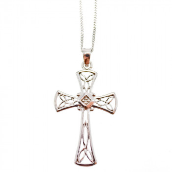 Sky Jewelry Серебряная цепочка с крестиком бриллиант