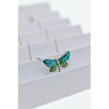 Sky Jewelry Серебряная цепочка с кулоном фианиты  Стрекоза