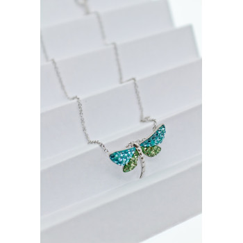 Sky Jewelry Серебряная цепочка с кулоном фианиты  Стрекоза