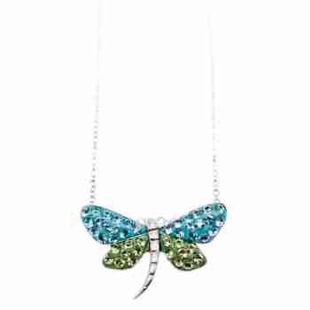 Sky Jewelry Серебряная цепочка с кулоном фианиты  Стрекоза
