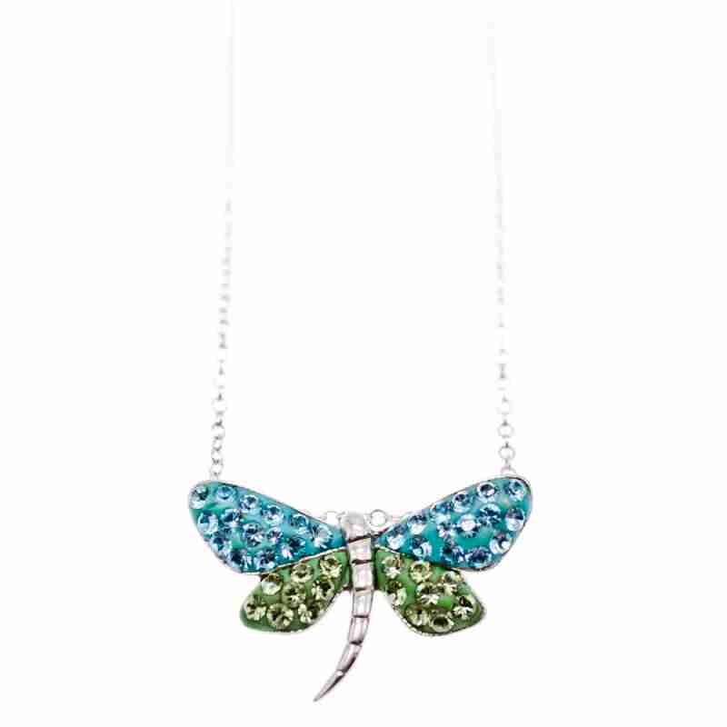 Sky Jewelry Серебряная цепочка с кулоном фианиты  Стрекоза