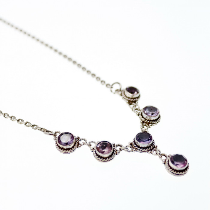 Sky Jewelry Серебряное ожерелье с аметистом  Настроение