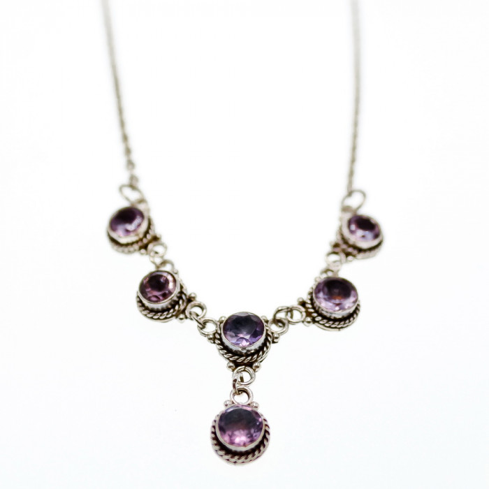 Sky Jewelry Серебряное ожерелье с аметистом  Настроение