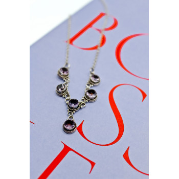 Sky Jewelry Серебряное ожерелье с аметистом  Настроение