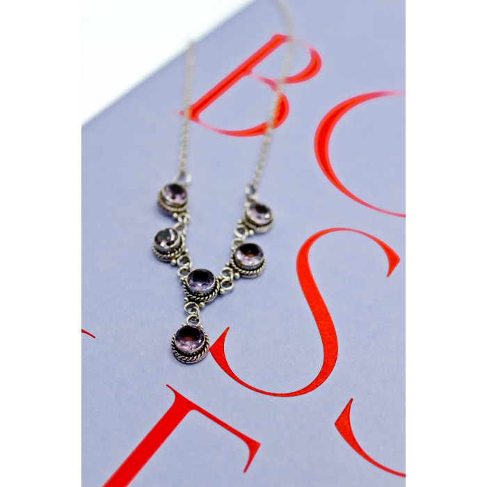 Sky Jewelry Серебряное ожерелье с аметистом  Настроение