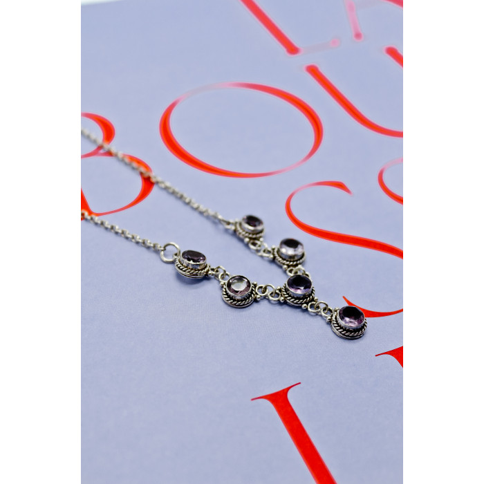 Sky Jewelry Серебряное ожерелье с аметистом  Настроение