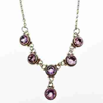 Sky Jewelry Серебряное ожерелье с аметистом  Настроение