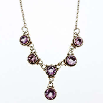 Sky Jewelry Серебряное ожерелье с аметистом  Настроение