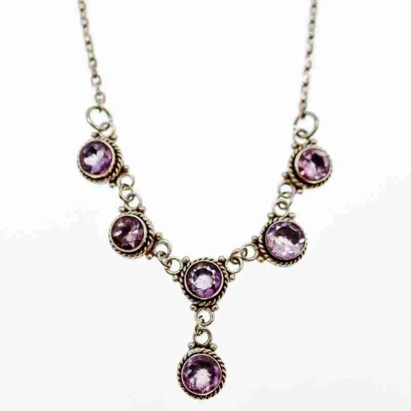 Sky Jewelry Серебряное ожерелье с аметистом  Настроение