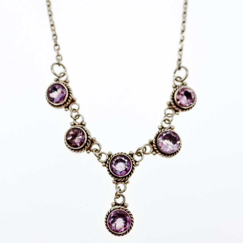 Sky Jewelry Серебряное ожерелье с аметистом  Настроение