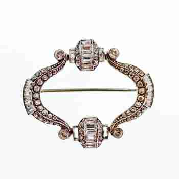 Sky Jewelry Серебряная брошь с фианитами