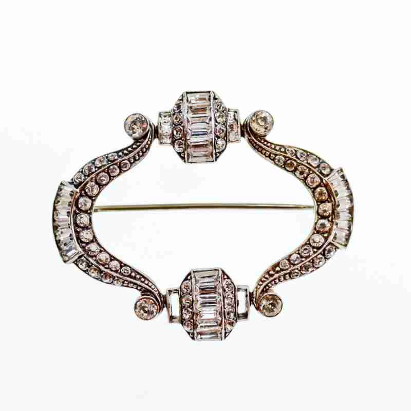 Sky Jewelry Серебряная брошь с фианитами