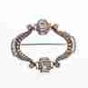 Sky Jewelry Серебряная брошь с фианитами