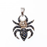 Sky Jewelry Серебряный кулон-паук с камнями  черный Морион и бесцветная шпинель