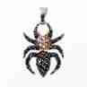 Sky Jewelry Серебряный кулон-паук с камнями  черный Морион и бесцветная шпинель