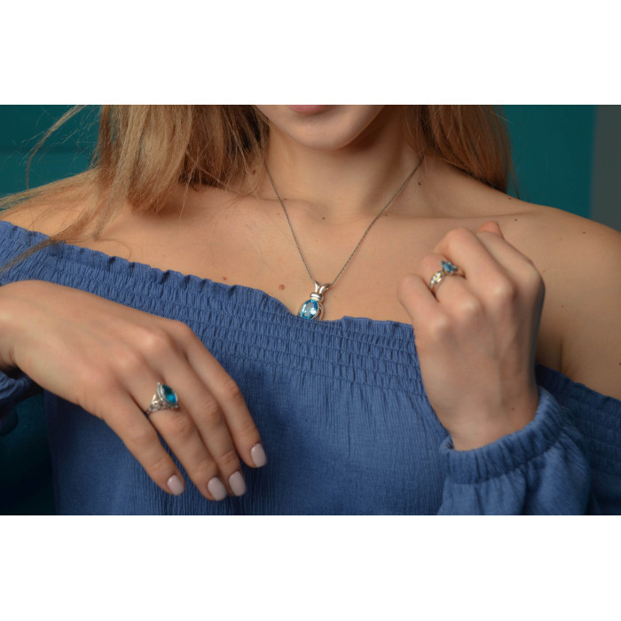 Sky Jewelry Серебряное кольцо с аквамарином