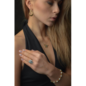 Sky Jewelry Серебряные серьги в позолоте 925 проба