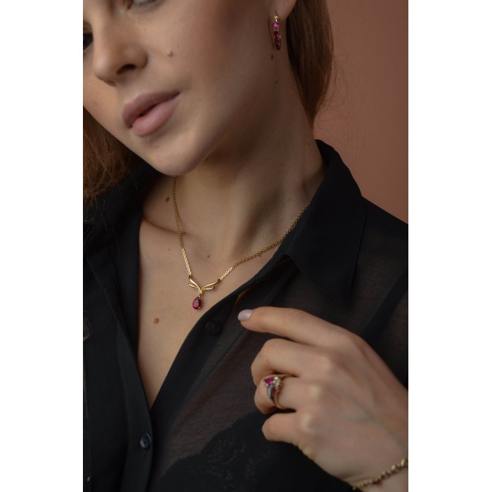 Sky Jewelry Серебряные серьги в позолоте с розовым Топазом