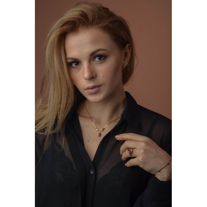 Sky Jewelry Серебряные серьги в позолоте с розовым Топазом