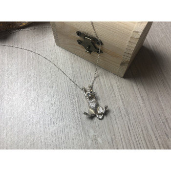 Sky Jewelry Серебряная цепочка с подвеской-котом