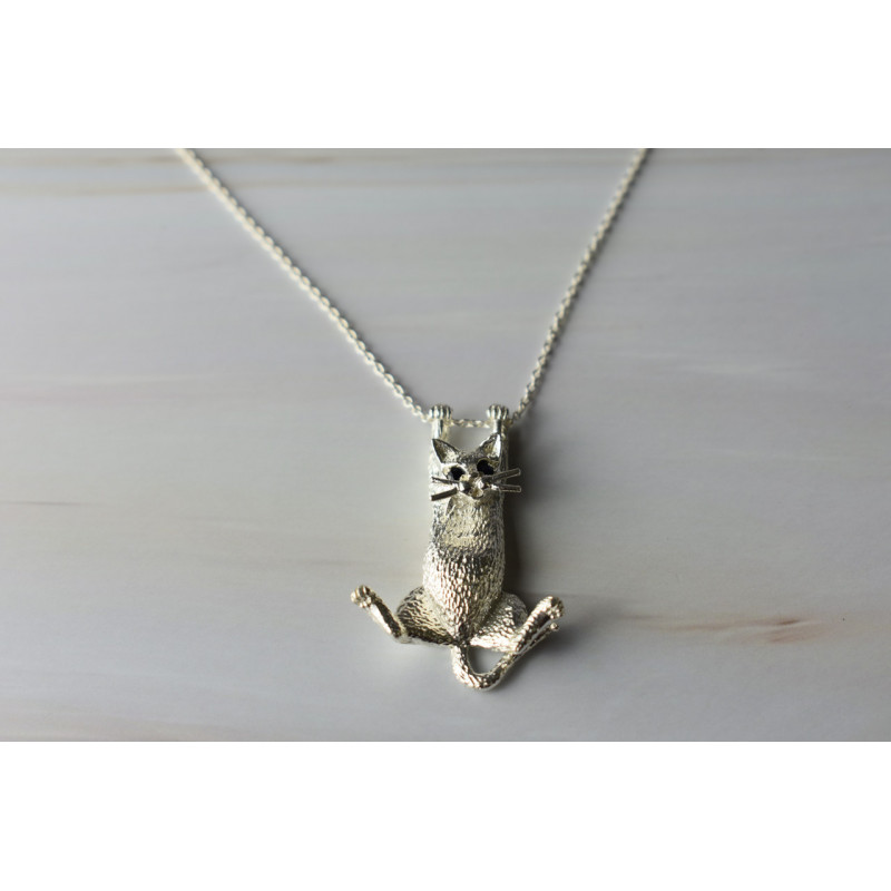 Sky Jewelry Серебряная цепочка с подвеской-котом
