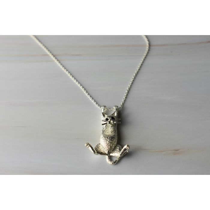 Sky Jewelry Серебряная цепочка с подвеской-котом