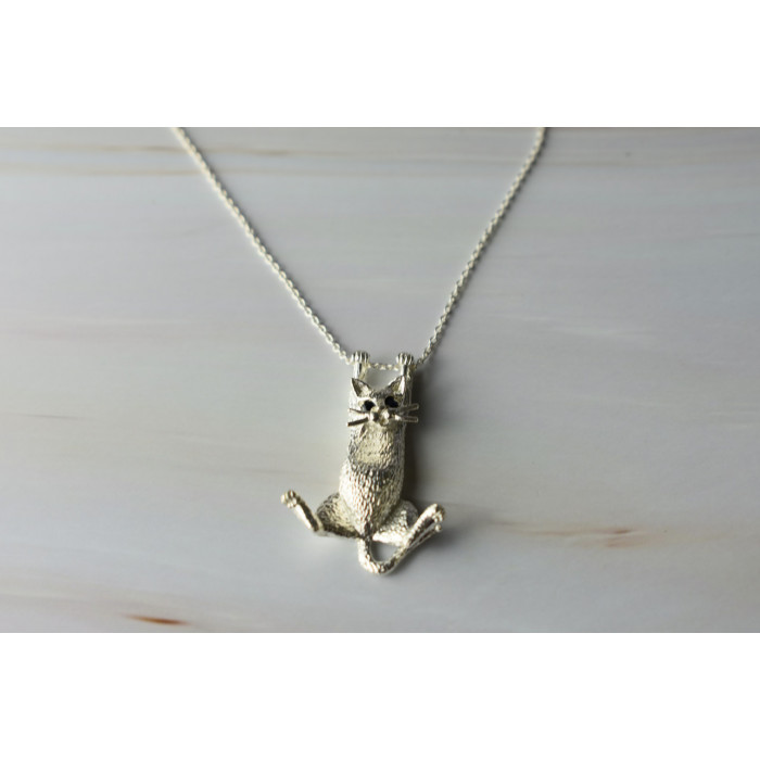 Sky Jewelry Серебряная цепочка с подвеской-котом