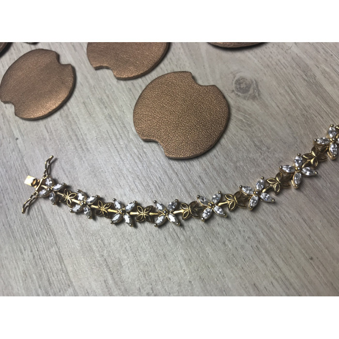 Sky Jewelry Браслет серебро в позолоте с фианитами